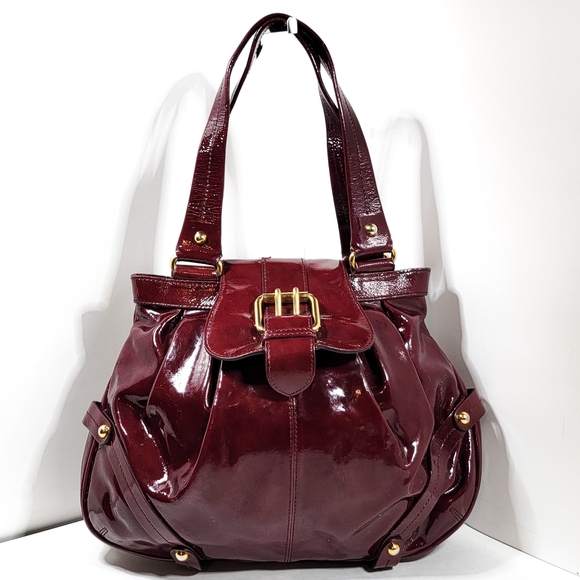 Dooney & Bourke Handbags - Dooney & Bourke Burgandy Patent Shoulder Bag
